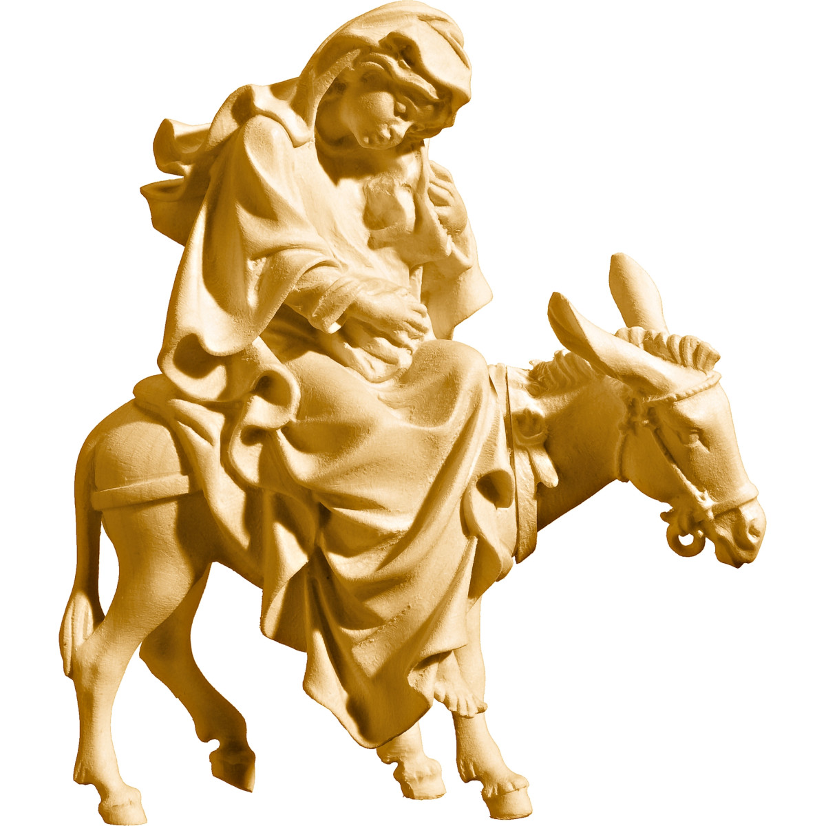 María en burro para búsqueda de albergue